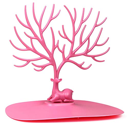 Mocturnity Baum Geweih Schmuckregal Hirsch für Armband Ohrringe Anhänger Lagerregal - Rosa von Mocturnity