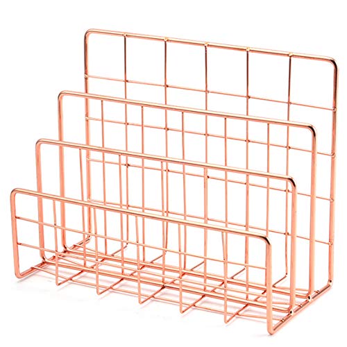 Mocturnity Büro-Schreibtisch in Rose, Buchblock aus Metall, Zeitschriftenständer, Buchständer von Mocturnity