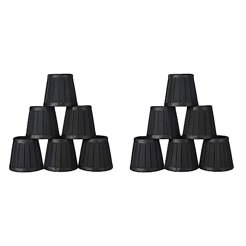 Mocturnity Clip auf Lampenschirmen, Kerzenleuchter, Lampenschirme, Deckenleuchte, Tischlampe, Stehlampe, 12 Stück, Schwarz von Mocturnity