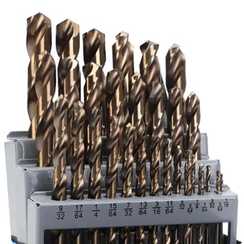 Mocturnity Cobalt-Bohrer-Set M35 HSS Spiralbohrer in Jobber-Länge für Gehärtetes Metall, Edelstahl, Gusseisen (29 Stück) von Mocturnity