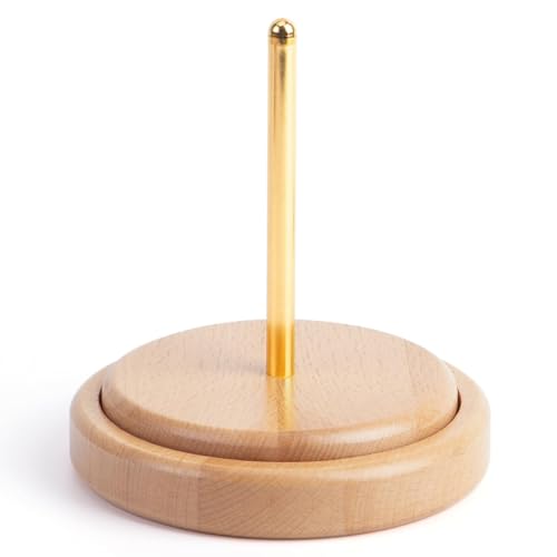 Mocturnity Garnhalter aus Holz zum Stricken und Häkeln. Einfach zu installieren und zu verwenden. Inklusive Spindel und Fach zur Aufbewahrung des Garns. von Mocturnity