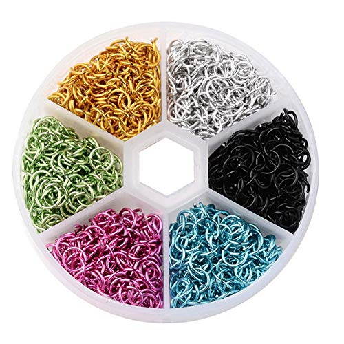 Mocturnity Handgefertigtes DIY-Schmuckzubehör, Aluminiumring, 6 mm, Öffnungsring, Verbindungsring, Kombinationsset 2 von Mocturnity