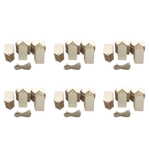Mocturnity Holzsticks, 600 Stück, unlackierte Holzstäbchen, 5,9 x 3,8 cm, mit Loch, zum Aufhängen und zur Dekoration von Hochzeiten, Bastelprojekten von Mocturnity