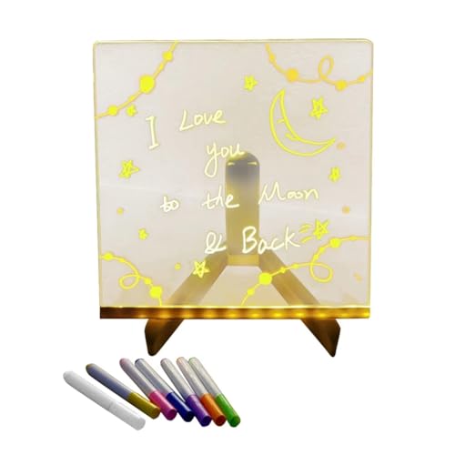 Mocturnity LED-Notizblock mit Farben, beleuchteter Acryl-Notizblock mit Farben, Notizblock mit verstellbarem Ständer und 7 Stiften Mocturnity LED-Notizblock mit Farben, beleuchteter Acryl-Notizblock mit Farben, Notizblock mit verstellbarem Ständer und 7 Stiften von Mocturnity