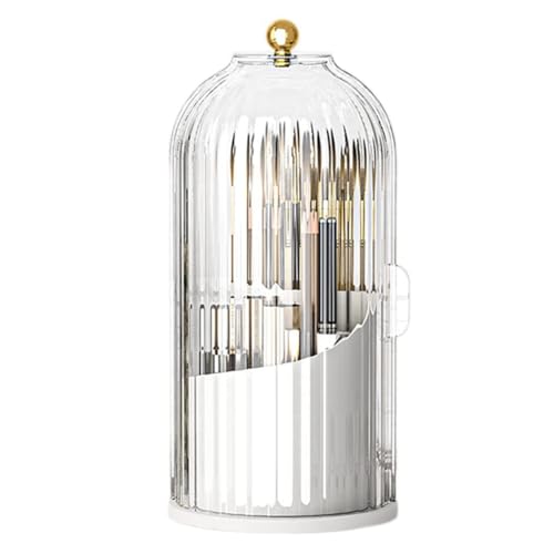 Mocturnity Make-up-Pinselhalter, drehbar um 360 Grad, mit Deckel, Organizer, Kosmetik, Luxus, Lippenstift, Augenbrauenstift, Aufbewahrungsbox, einfach zu bedienen, multifunktional von Mocturnity