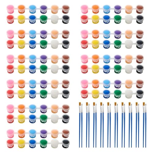 Mocturnity Mini-Acrylfarben-Set, 10-teilig, für Kinder, 12 Farben, Acrylfarbstreifen für Kinder und Erwachsene von Mocturnity