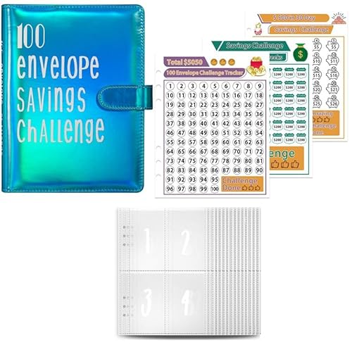 Mocturnity Nehmen Sie An der 52-Wöchigen 100-Umschlag-Challenge Teil und Sparen Sie mit Unserem Langlebigen, Einfach zu Installierenden Budget Binder D in Einem Jahr 5.050 Euro von Mocturnity