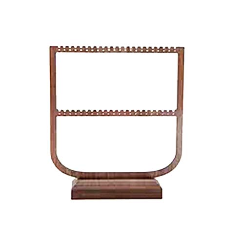 Mocturnity Ohrclips, Regal, Ausstellungsständer, Aufbewahrung zu Hause, Halskette, Anhänger, Ohrringe, Walnuss, Schwarz, große Kapazität, zwei von Mocturnity