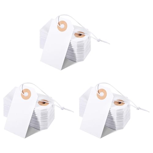 Mocturnity Packung mit 300 Etiketten mit elastischer Schnur, zum Markieren, Etiketten mit verstärktem Loch zum Schreiben, 6,9 x 3,5 cm Mocturnity Packung mit 300 Etiketten mit elastischer Schnur, zum Markieren, Etiketten mit verstärktem Loch zum Schreiben, 6,9 x 3,5 cm von Mocturnity