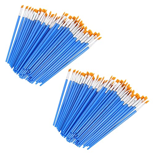 Mocturnity Pinsel-Set, 100 Stück, Nylon, flach, klein, Öl, Aquarell, Künstler, Malset, 1 Packung für Kinder von Mocturnity