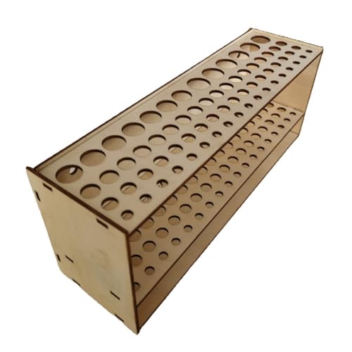 Mocturnity Pinselhalter mit 67 Löchern, Pinselhalter aus Holz, Schreibtisch-Organizer, Wandregal für Make-up-Pinsel für Malerei, einfach zu bedienen von Mocturnity