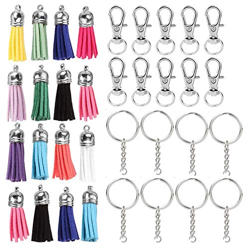 Mocturnity Ringe mit Anhänger, farbig, mit Kette und Sprungringen für Bastelzubehör von Mocturnity