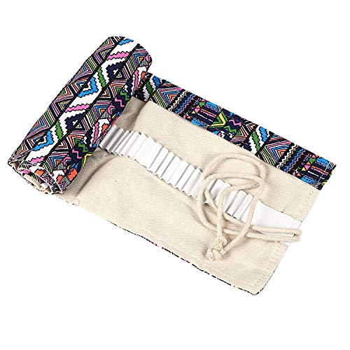 Mocturnity Schultasche aus Segeltuch, Aufbewahrungsbox, 72 Löcher, nationaler Stil von Mocturnity