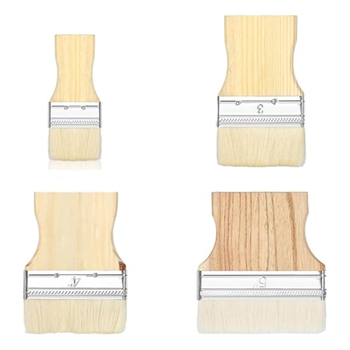 Mocturnity Set mit 4 flachen Pinseln mit Palette, breiter Pinsel, großer Pinsel von 5,8 cm (2/3/4/5 Zoll) für Acrylfarben von Mocturnity