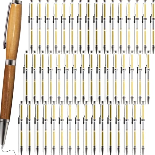 Mocturnity Set mit 48 Holz-Kugelschreibern mit 7 mm, dünner Stift mit Ersatzmine, ideal für die Herstellung von Kupferstiften, Bürobedarf, A von Mocturnity