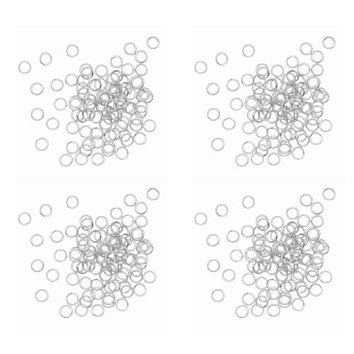 Mocturnity Springringe, offen, 2000 Stück, für die Herstellung, 4 mm, silberfarben von Mocturnity