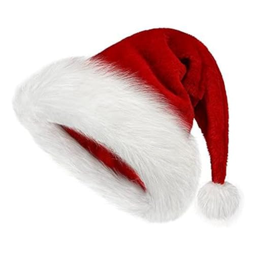 Mocturnity Weihnachtsmütze, Weihnachtsmütze für Unisex, Extra Dicke Pelz-Weihnachtsmütze für Festliche Neujahrsparty von Mocturnity
