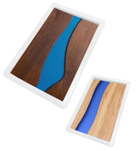 ModWgGuo Extra große, wiederverwendbare Epoxidharz-Tischform, 2 Stück, 60 x 40 x 7,6 cm, 39,9 x 24,9 x 7,6 cm, Hartes Material, Feste Bauweise von ModWgGuo