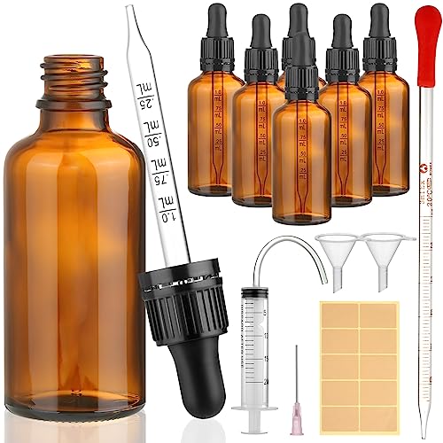 modacraft 6Stk 50ml Pipettenflasche mit Hilfszubehör, Flasche mit Pipette Braunglasflasche Apothekerflasche Tropfflasche für Flüssigkeit, Ätherische Öl, Parfümöle, Aromatherapie, Flüssigfarbstoffen modacraft 6Stk 50ml Pipettenflasche mit Hilfszubehör, Flasche mit Pipette Braunglasflasche Apothekerflasche Tropfflasche für Flüssigkeit, Ätherische Öl, Parfümöle, Aromatherapie, Flüssigfarbstoffen von modacraft