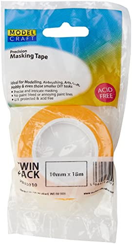 Modelcraft 10 mm x 18 m Präzision Masker Tape, Twin Pack von Modelcraft