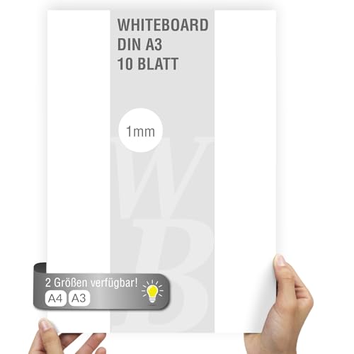 10Stk. Whiteboard Pappe DIN A3 | 1mm Stärke | weiß durchgefärbt | Modellbauwerk® | für Modellbau und Bastelarbeiten | Architektur | Studium | Material | Diorama |Kreativ sein von Modellbauwerk