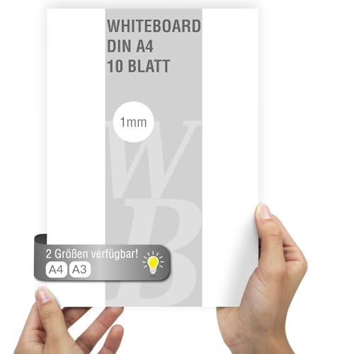 10Stk. Whiteboard Pappe DIN A4 | 1mm Stärke | weiß durchgefärbt | Modellbauwerk® | für Modellbau und Bastelarbeiten | Architektur | Studium | Material | Diorama |Kreativ sein von Modellbauwerk