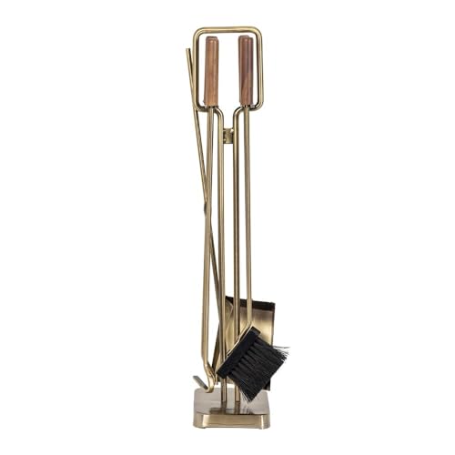 Modern Ember Kaminbesteck LEVI 5-teilig aus altem Messing mit Walnussholzgriffen | Inklusive Bürste, Schaufel, Feuerschürhaken, Zange und Ständer | Schwerlaststahl | Hitzebeständige Pulverbeschichtung Modern Ember Kaminbesteck LEVI 5-teilig aus altem Messing mit Walnussholzgriffen | Inklusive Bürste, Schaufel, Feuerschürhaken, Zange und Ständer | Schwerlaststahl | Hitzebeständige Pulverbeschichtung von Modern Ember