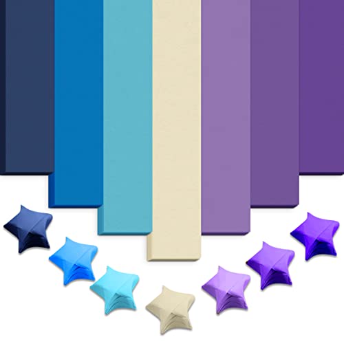 Modixun 1620 Blatt Farbverlauf Lila Origami Stern Papierstreifen Dekorative Origami Sterne Papier Glücksstern Faltpapier für DIY Kunst Bastelbedarf 7 Farbverlauf Farbverlauf von Modixun