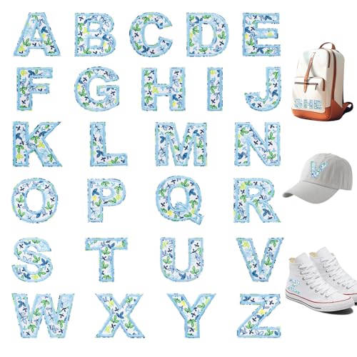 Modixun 26 Stück Buchstaben zum Aufbügeln für Kleidung, Alphabet bestickte Stoffbuchstaben Patches A-Z, für Kleidung, Hüte, Jeans, Hemden, Taschen, blaue Blätter Modixun 26 Stück Buchstaben zum Aufbügeln für Kleidung, Alphabet bestickte Stoffbuchstaben Patches A-Z, für Kleidung, Hüte, Jeans, Hemden, Taschen, blaue Blätter von Modixun