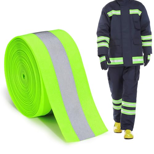 Modixun Reflektierendes Band 5 cm x 18 m für Kleidung - Hohe Sichtbarkeit, Stoffband zum Nähen, Gurtband für Lauf- und Sicherheitskleidung (Grün) von Modixun