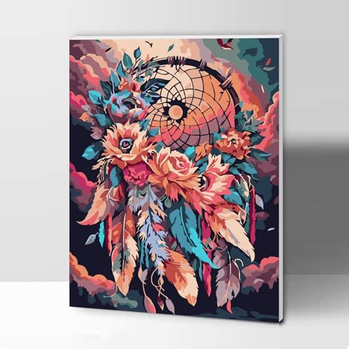 Modojuny Malen nach Zahlen für Erwachsene und Kinder, DIY Geschenk Leinwand Malerei Kit mit Acrylpigment und Pinseln, 30 x 40 cm Traum Netz (mit Holzrahmen) – ab 9 Jahren von Modojuny