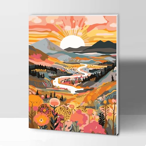 Modojuny Malen nach Zahlen für Erwachsene und Kinder, Paint by Numbers Kit mit Acrylpigment und Pinseln, Geschenk und Wanddekoration, 30 x 40 cm Landschaften (mit Holzrahmen) – ab 9 Jahren von Modojuny