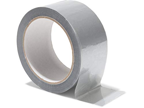 Modulor Verpackungsband, farbiges Klebeband aus Polypropylen, leise abrollendes Paketband mit Acrylatkleber, Breite 5 cm x Länge 66 m, 48 µm dick, Silber von Modulor