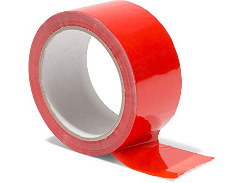 Modulor Verpackungsband, farbiges Klebeband aus Polypropylen, leise abrollendes Paketband mit Acrylatkleber, Breite 5 cm x Länge 66 m, 48 µm dick, rot von Modulor