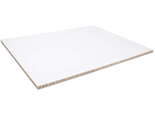 Pappwabenplatte kartonkaschiert, 2 cm x 75 cm x 100 cm, 2.600 g/m², Wabenplatte für Bühnen,- Möbel- und Messebau, Abdeckung aus Kraftliner, weiß Pappwabenplatte kartonkaschiert, 2 cm x 75 cm x 100 cm, 2.600 g/m², Wabenplatte für Bühnen,- Möbel- und Messebau, Abdeckung aus Kraftliner, weiß von Modulor