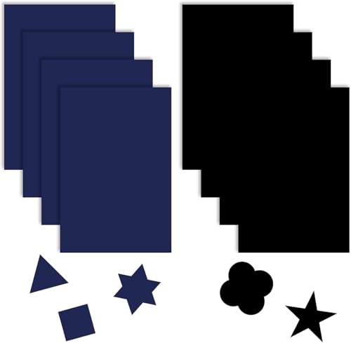 8 Stück Nylon Selbstklebende Patches,25 x 15cm Nylon Reparatur Flicken Selbstklebender Patch, Daunenjacken-für Zelte, Daunenjacke, Schlafsack, Tasche(Schwarz&Dunkelblau) von Modurio