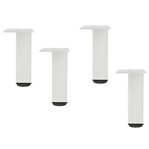 Möbelbeine 4 Stück Verstellbare Möbelfüße Metallschrankbeine, mit 32 Stück Befestigungsschraube, Geeignet für Schrank, Sofa, Couchtisch, TV-Schrank (Schwarz und Weiß) von Möbelbeine