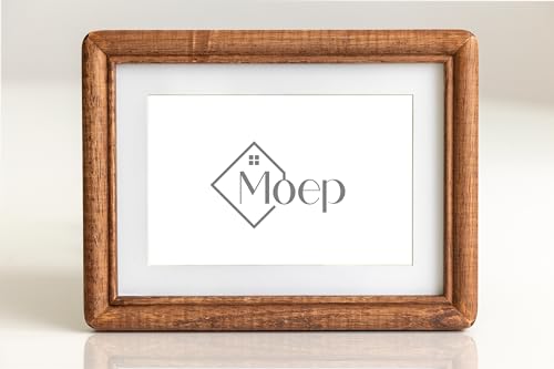 Moep Bilderrahmen aus Holz in braun, 13x18 cm oder 9x14 mit Passepartout, vertikal und horizontal mit Glas von Moep