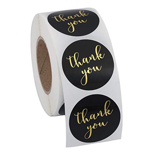 Mogokoyo 500 Stück Thank You Sticker, Rund Etiketten Thank You Handschrift Rosegold Folie Danke Aufkleber Selbstklebend für DIY Briefumschlag/Backen/Geschenktüten/Handarbeit (Thank you #3) von Mogokoyo