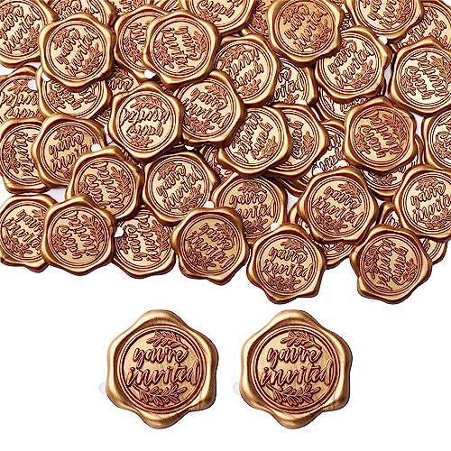 Mogokoyo Wachssiegel Selbstklebend 50 Stück Gold Umschlagaufkleber Wachssiegelstempel Sticker Siegelaufkleber für Hochzeit Geburtstag Party von Mogokoyo