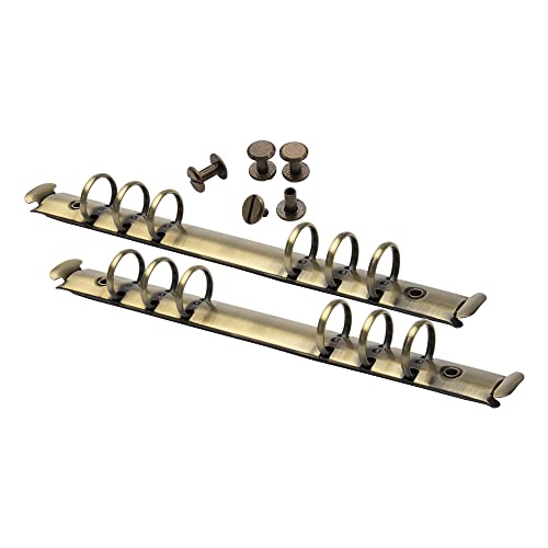 2 x 6-Ringbuch-Mechanismus, A5, Notizbuch-Mechanik, Ersatz-Set, bronzefarbene Metall-Clip-Ringbuch, runde Ringbindungswirbelsäulen, Kämme, Set für Binderplaner, Organizer 2 x 6-Ringbuch-Mechanismus, A5, Notizbuch-Mechanik, Ersatz-Set, bronzefarbene Metall-Clip-Ringbuch, runde Ringbindungswirbelsäulen, Kämme, Set für Binderplaner, Organizer von Mogoostry