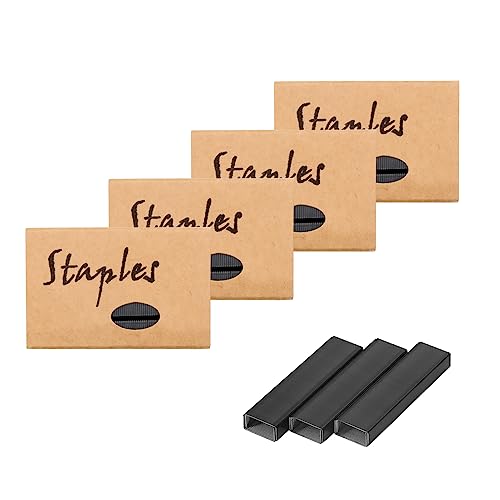 Heftklammern, 4 Stück, schwarz, staufrei, 26/6 Standard, 0,6 cm, insgesamt 4000 Stück von Mogoostry