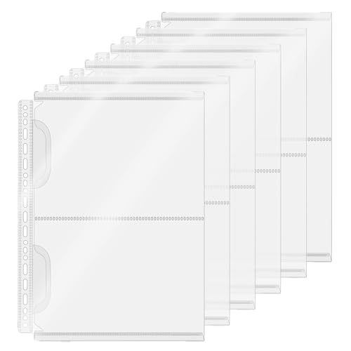 Mogoostry A4-Blatt-Schutzhüllen, 21 Löcher, 2 Taschen, Binderhüllen mit Seitenklappe, PP, lose Blätter, Einlagen, Ordner, Aktenbeutel von Mogoostry