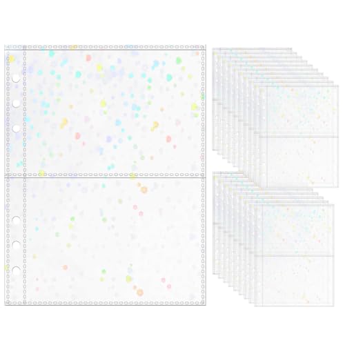 Mogoostry A5-Blattschoner für 6-Ringbuch, 20 Blatt, transparente Seitenschutz, Kunststoff, Fotoalbumhüllen, kleine Blumendekoration, einlagig, 2 Taschen von Mogoostry