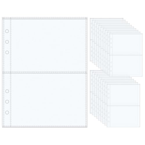 Mogoostry A5-Blattschoner für 6-Ringordner, 20 Blatt, transparente Seitenschutz, Kunststoff, Fotoalbumhüllen, einlagig, mattiert, 2-Pocket Protector von Mogoostry