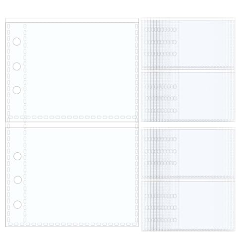 Mogoostry A6-Blattschoner für 6-Ringbuch, 20 Blatt, transparente Seitenschutz, Kunststoff-Fotoalbumhüllen, 2 Taschen von Mogoostry
