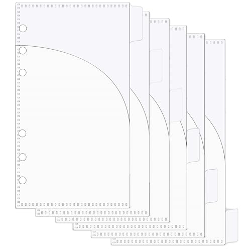 Mogoostry A6-Ordnertasche, Geldumschlag, 6 Register, transparenter Kunststoff, Trennblätter mit 2 Fächern für 6 Ringe, A6, Binder-Blattschutz, Beutel, Ordner, Organizer (6 Blatt) von Mogoostry