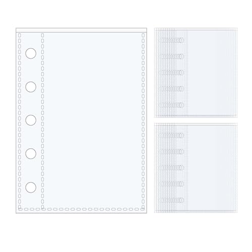 Mogoostry A8 Blattschoner für 5-Ringbuch, 20 Blatt, transparente Seitenschutz, Kunststoff-Fotokartenhüllen, doppellagige Taschenblätter von Mogoostry