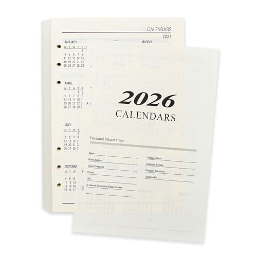 Mogoostry Kalender 2026, A5, Nachfüllpapier, Monatsplan, Bindereinlagen, lose Blätter, liniert, Notizblock, Tagesplaner, Kalender, Planer Mogoostry Kalender 2026, A5, Nachfüllpapier, Monatsplan, Bindereinlagen, lose Blätter, liniert, Notizblock, Tagesplaner, Kalender, Planer von Mogoostry