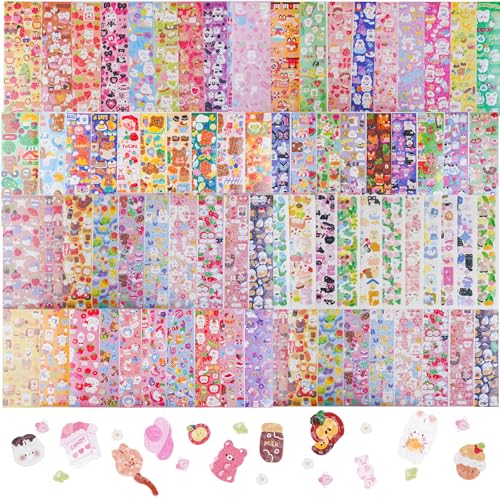 MoguGo 150 Blatt Kawaii Aufkleber Fotoalbum Sticker DIY Cute Tiere Aufkleber Scrapbook Stickers Sticker Set für Skateboard Scrapbook DIY Deko Trinkflasche Tassen von MoguGo
